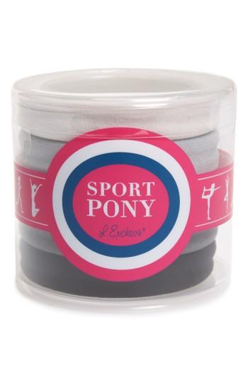 L. Erickson Set Of 5 Sport Ponytail Holders, Size - Grey