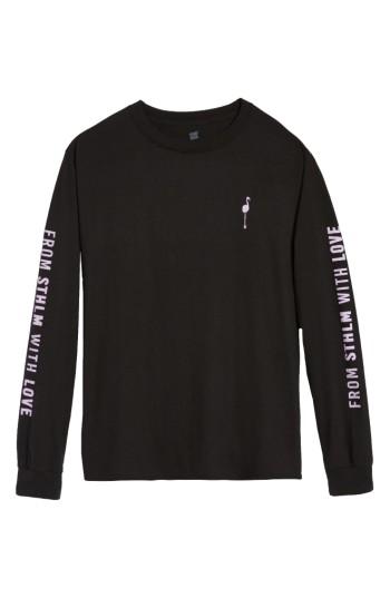 Men's Nikben Flamingo Long Sleeve T-shirt - Black