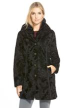 Women's Laundry By Shelli Segal Reversible Faux Persian Lamb Fur Coat - Black