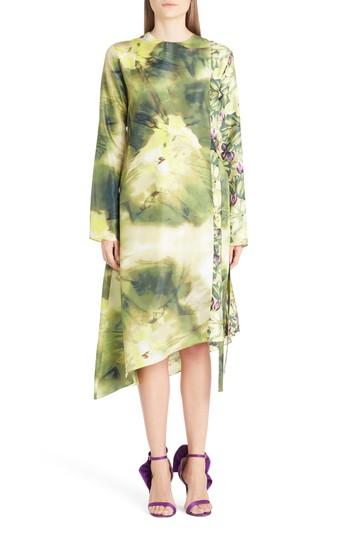 Women's Msgm Tie Dye Silk Dress Us / 38 It - Green
