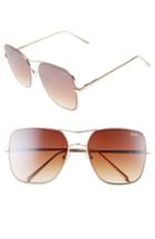 Women's Quay Australia Stop & Stare 58mm Square Sunglasses - Gold/ Brown