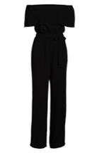 Women's Charles Henry Off The Shoulder Popover Jumpsuit, Size - Black