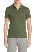 Men's Vilebrequin Linen Slub Jersey Linen Polo, Size - Green