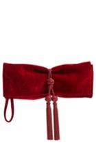 Badgley Mischka Carbon Velvet Clutch - Burgundy