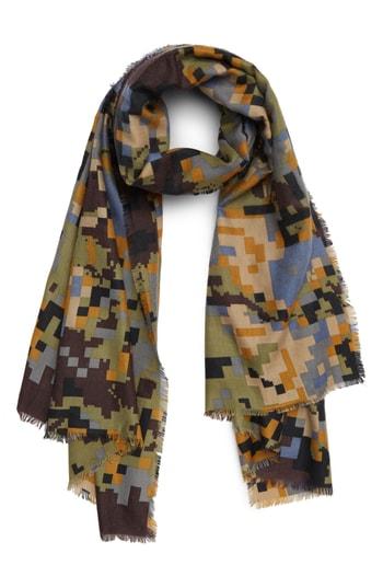 Women's Bp. Pixelated Camo Scarf, Size - Green