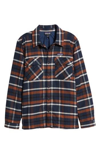 Men's Patagonia 'fjord' Flannel Shirt Jacket - Blue