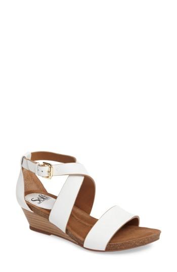 Women's Sofft Vita Strappy Wedge Sandal M - White