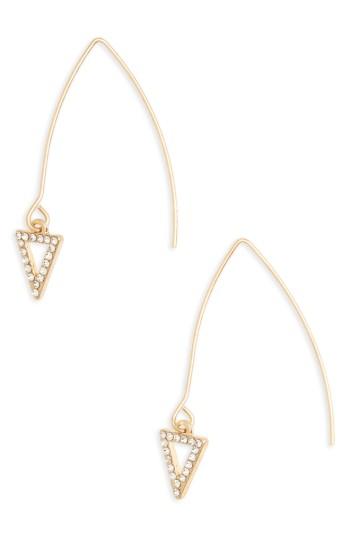 Women's Canvas Jewelry Triangle Pave Marquise Threader Earrings