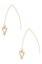 Women's Canvas Jewelry Triangle Pave Marquise Threader Earrings