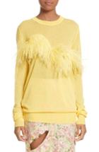 Women's Marques'almeida Ostrich Feather Trim Sweater