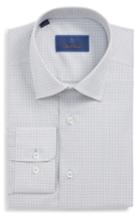 Men's David Donahue Regular Fit Check Dress Shirt .5 - 34/35 - Grey