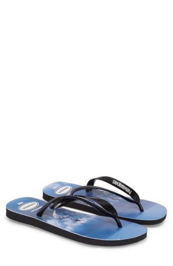 Men's Havaianas Top Photo Print Flip Flop /8 M - Blue