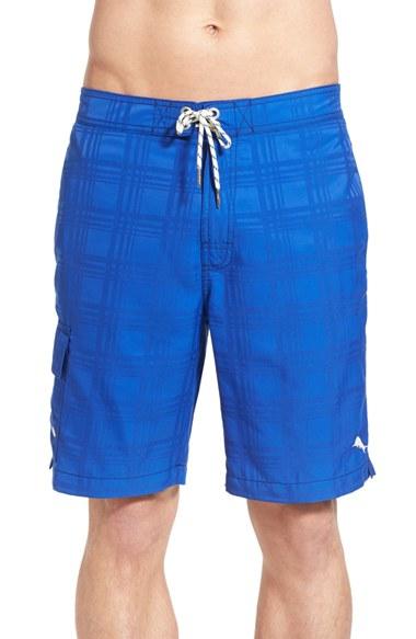 Men's Tommy Bahama 'baja Plaid' Board Shorts - Blue