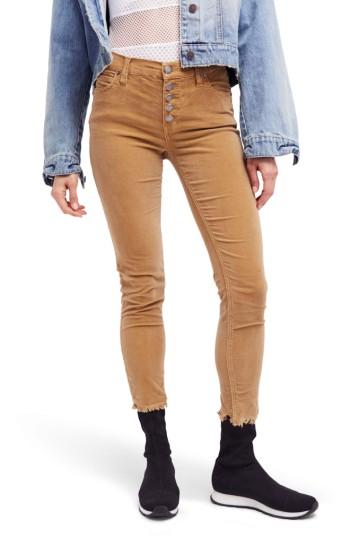 Women's Free People Reagan Crop Skinny Jeans - Brown