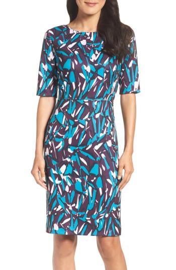 Women's Ellen Tracy Ponte Pencil Dress - Purple
