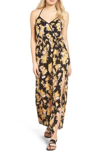 Women's Band Of Gypsies Floral Print Maxi Dress - Black
