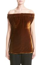 Women's Zero + Maria Cornejo Evie Velvet Off The Shoulder Top - Brown