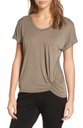 Petite Women's Nic+zoe Boardwalk V-neck Jersey Tee, Size P - Green