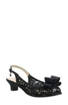 Women's J. Renee Landan Bow Slingback Sandal .5 D - Black