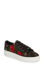 Women's Steve Madden Bertie Floral Applique Sneaker .5 M - Green