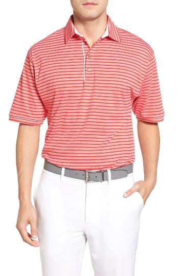 Men's Bobby Jones Liquid Cotton Bird's Eye Stripe Polo - Red