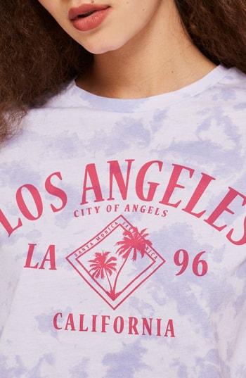 Women's Topshop Los Angeles Crop Tee Us (fits Like 0) - Purple
