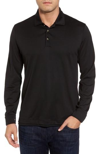Men's David Donahue Interlock Polo - Black