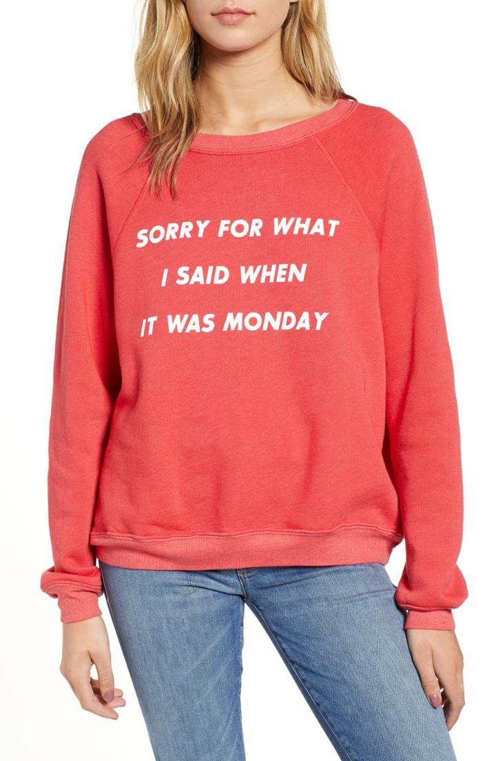 Women's Wildfox Monday Sommer Sweatshirt - Red
