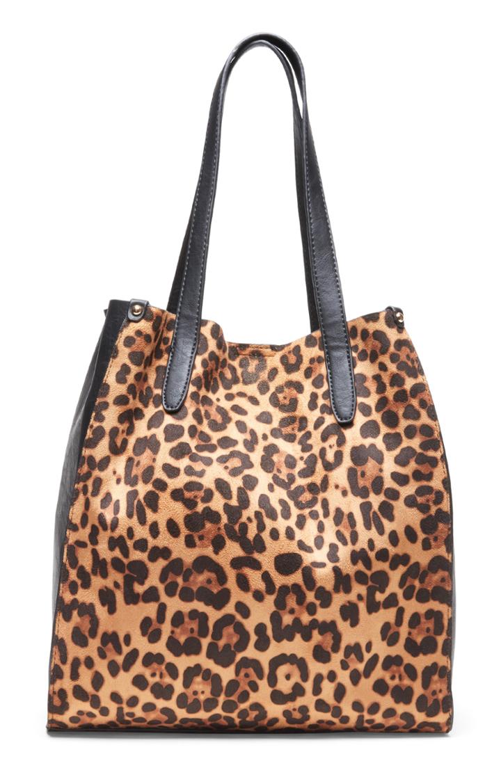 Sole Society Tasia Leopard Print Tote - Brown