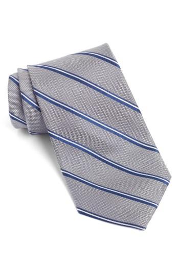 Men's Nordstrom Men's Shop Stripe Silk Tie, Size - Grey