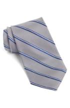 Men's Nordstrom Men's Shop Stripe Silk Tie, Size - Grey