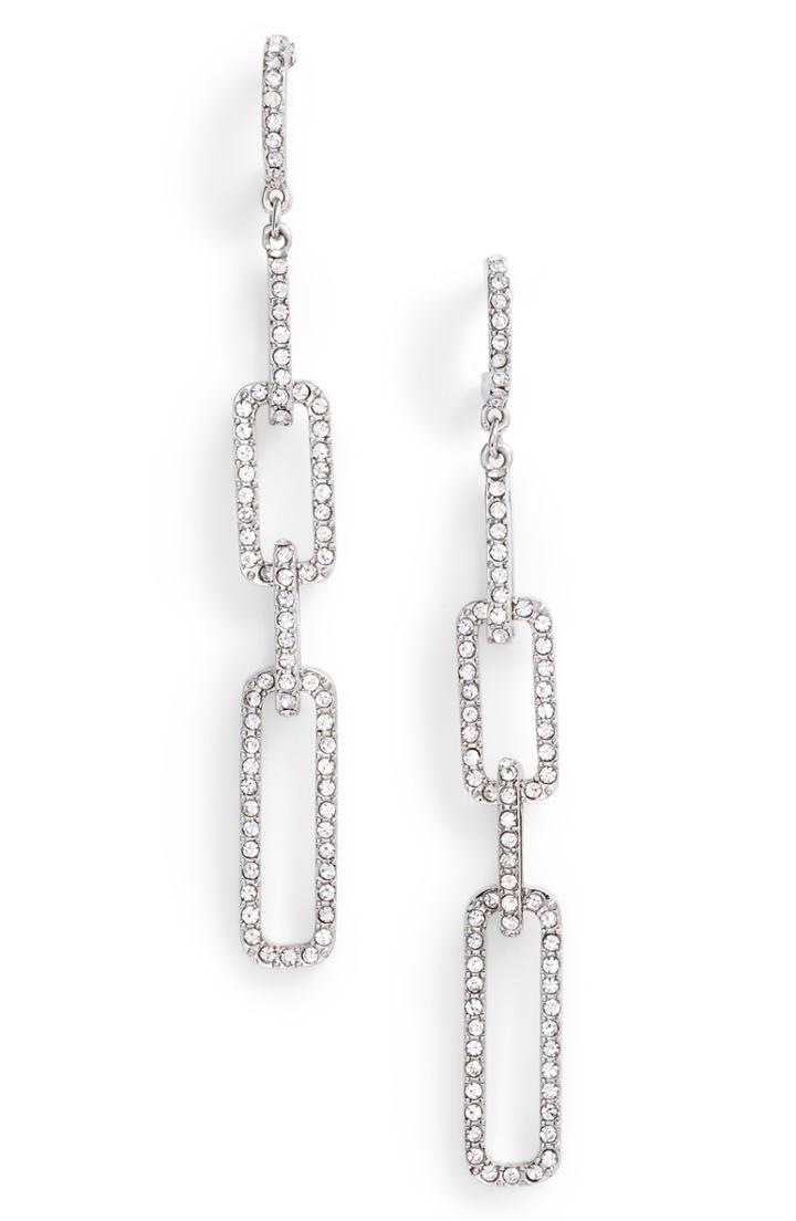 Women's Vince Camuto Pave Double Link Linear Drop Earrings
