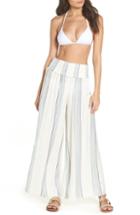 Women's Surf Gypsy Metallic Stripe Cover-up Gaucho Pants - Ivory