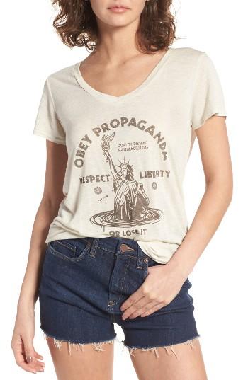 Women's Obey Respect Liberty Graphic Tee, Size - Ivory