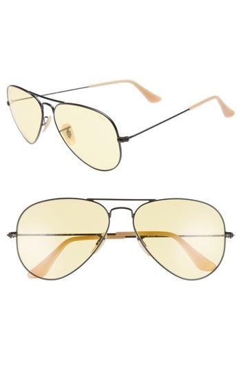 Men's Ray-ban Evolve 58mm Polarized Aviator Sunglasses - Black