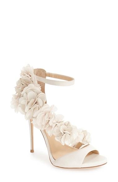 Women's Imagine By Vince Camuto 'daphne' Floral Ankle Strap Sandal .5 M - White