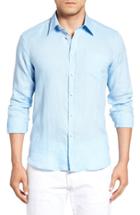 Men's Vilebrequin Caroubie Regular Fit Linen Sport Shirt - White