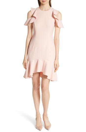 Women's Cinq A Sept Micah Ruffle Cold Shoulder Dress - Pink