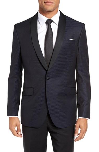 Men's Ted Baker London Josh Trim Fit Wool Dinner Jacket S - Blue