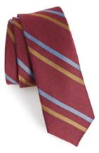 Men's The Tie Bar Pep Stripe Tie, Size - Burgundy
