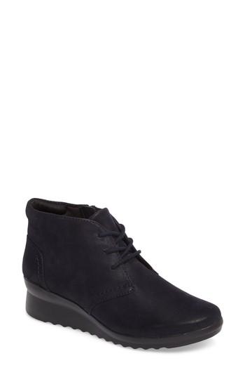Women's Clarks Caddell Hop Wedge Bootie .5 N - Blue