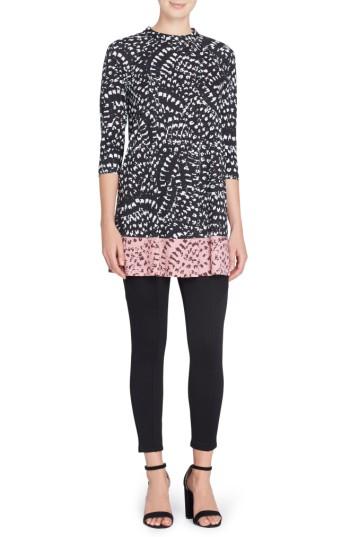 Women's Catherine Catherine Malandrino 'hayden' Mixed Print Minidress - Black