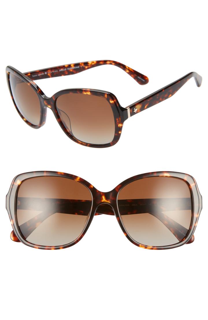 Women's Kate Spade New York Karalyns 56mm Polarized Sunglasses - Dark Havana