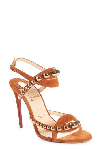 Women's Christian Louboutin Galeria Ornament Sandal .5us / 34.5eu - Brown