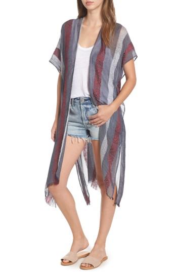 Women's Sole Society Knit Duster Kimono, Size - Grey