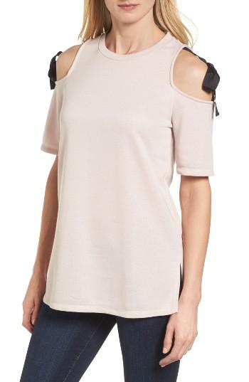 Women's Halogen Tie Cold Shoulder Top - Pink