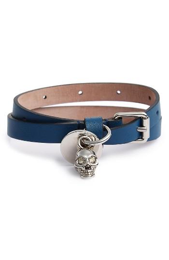 Men's Alexander Mcqueen Leather Wrap Bracelet
