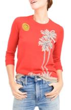 Women's J.crew Embroidered Palm Tree Tippi Sweater - Red