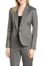Women's Anne Klein Linen Blend One-button Suit Jacket - Black