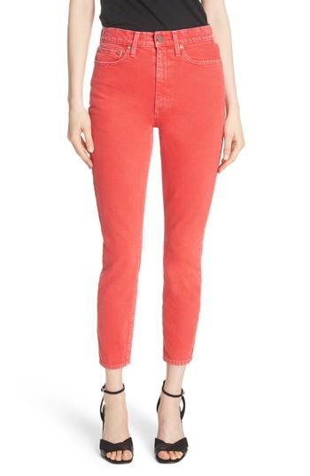 Women's Ao. La Good High Rise Ankle Skinny Jeans - Red